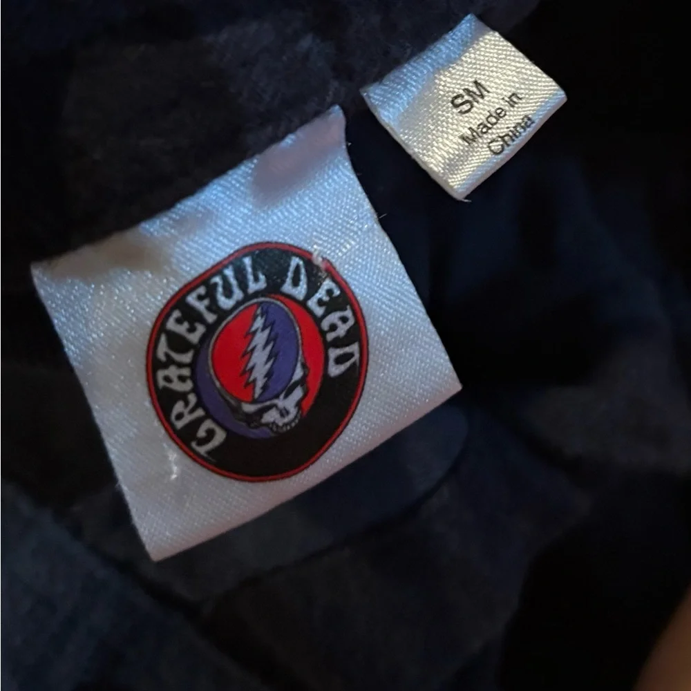 Grateful Dead Bertha Skull Rose Crown Flannel Long Sleeve Shirt Size S - Picture 3 of 7